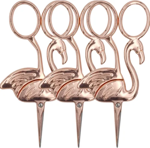 Miniatura 15 de JubileeYarn - Tijeras para bordar, diseño de flamenco, color rosa, 1 par Rosa flamenco