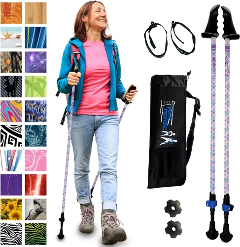 York Nordic Motivator - Bastones de caminata para equilibrio y rehabilitación - Agarres de estabilidad patentados - Ligeros, ajustables y plegables
