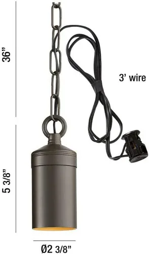 Miniatura 2 de Home Decorators Colgante LED integrado de bronce antiguo al aire libre con cadena