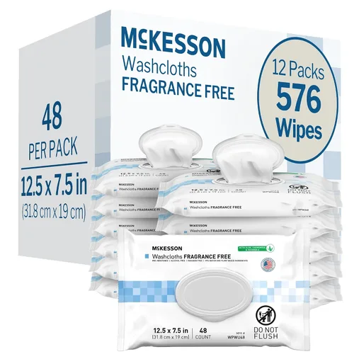 Miniatura 11 de McKesson Toallitas de baño para adultos, sin perfume (paquete de 6, 576 toallitas de baño) - Paños desechables para el cuerpo - Fórmula sin