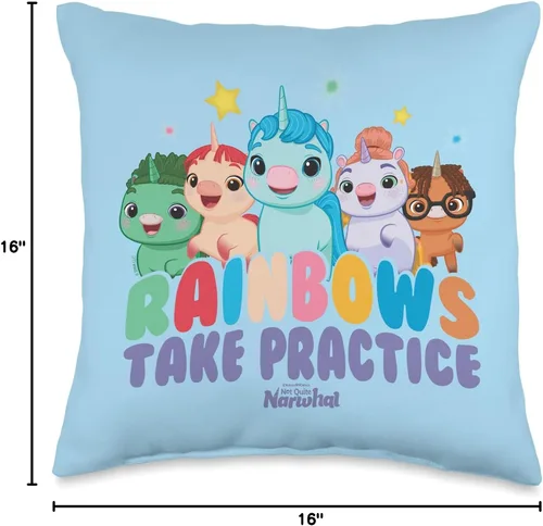 Miniatura 4 de Rainbows Take Practice - Almohada de 16 x 16 pulgadas, multicolor