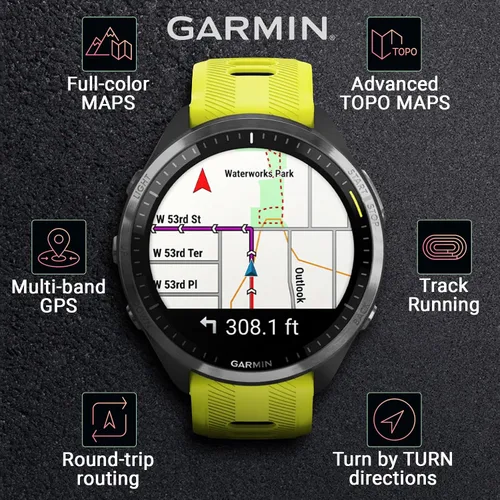 Miniatura 6 de Garmin Forerunner 965 Premium Reloj inteligente para correr y triatlón de 47 mm con pantalla táctil AMOLED, bisel de titanio DLC gris carbón
