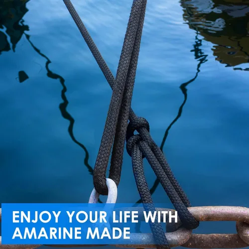 Miniatura 7 de Amarine Made Líneas de muelle de 1/2 pulgadas x 25 pies, paquete de 4 líneas de muelle de barco para barco, líneas de barco dobles trenzadas