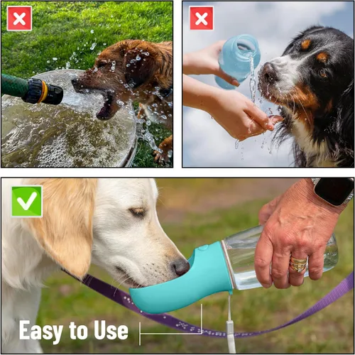 Miniatura 7 de Mr. Pen - Botella de agua para perros, 19 onzas, grande, azul aguamarina, dispensador portátil de botella de agua para perros, no apto