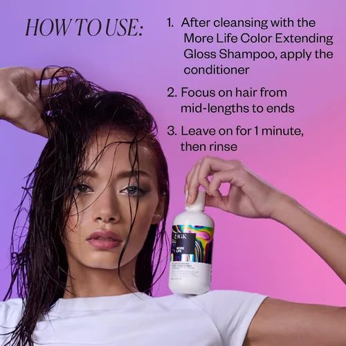 Miniatura 5 de IGK MORE LIFE Color Extending Conditioner Extends Color While Boosting Gloss and Softness Helps Protect Color-Treated Hair from Fade
