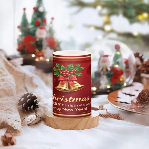 Miniatura 5 de Kcldeci Velas sin llama, copos de nieve de Navidad, bolas de Navidad, funcionan con pilas, velas LED sin llama, juego de 2