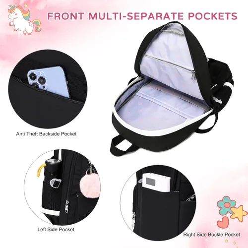 Miniatura 5 de Mochila para niñas, mochila escolar para laptop de 15.6 pulgadas, mochila grande para primaria, primaria, escuela media, mochilas para niños