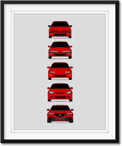 Miniatura 9 de Custom Car Posters Póster hecho a mano compatible con Acura Integra Evolution Generations e impresión de Acura Integra, multicolor, 8 x 10 pulgadas