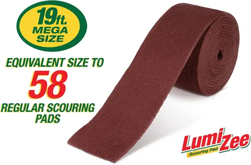 Miniatura 2 de Almohadilla de fregado resistente de 19 pies de tamaño ultra grande, color marrón, 19 x 6 x 0.3 pulgadas (19.7 ft x 5.9 in x 0.315 in), manchas