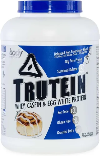 Miniatura 25 de Body Nutrition Trutein Polvo de Proteína Alto: 45% Suero, 45% Caseína, 10% Clara de Huevo, Sin Gluten, Bajo en Sodio, Polvo de Proteína de Suero