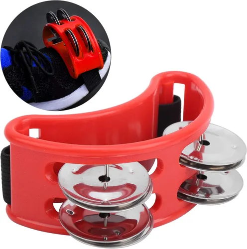 Miniatura 3 de Tambor de caja de cajón de pandereta, tambor de caja elíptica soportable, crujiente fácil de poner y quitar para la banda de KTV (rojo)