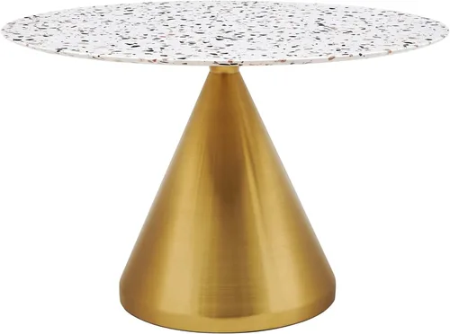 Miniatura 36 de Modway Tupelo - Mesa de comedor cuadrada de 28 pulgadas, color dorado y blanco