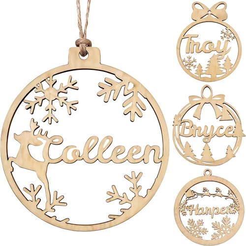 Adornos de Navidad personalizados 2025 con nombres, adornos de madera personalizados de Navidad, adornos de pata personalizados, regalos