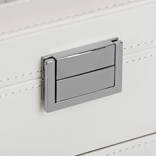Miniatura 6 de BEWISHOME Organizador de caja de reloj 20 hombres y mujeres caja de reloj Soporte de almacenamiento Bisagra de metal blanco PU cuero superior