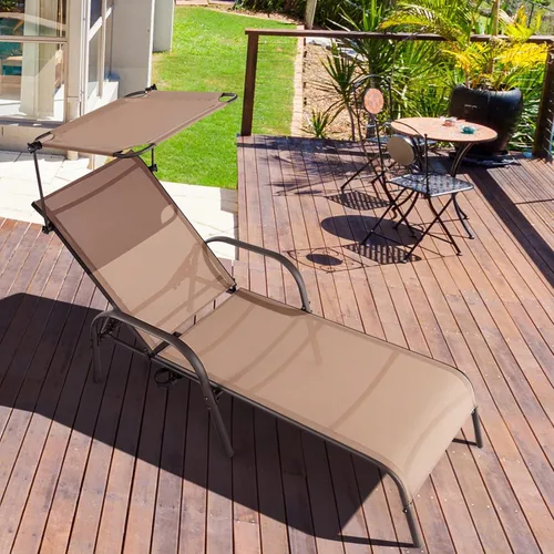 Miniatura 2 de COSTWAY Toldo reclinable ajustable de 5 niveles para patio, para patio, resistente