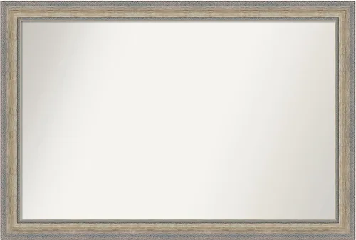 Miniatura 143 de Amanti Art Espejo de baño plateado para sobre fregadero, 28 x 47 pulgadas, espejo rectangular de plata imperial, marco de madera tradicional de gran