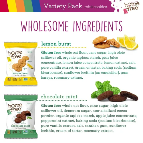 Miniatura 6 de Homefree Paquete variado de mini galletas, sin gluten, sin nueces, vegano, paquetes de bocadillos de galletas, seguro para la escuela y apto