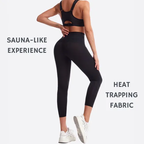 Miniatura 5 de Nano Hertz Traje de sauna para sudar, moldeador, pantalones cortos con bolsillos, entrenamiento de cintura, traje para ejercicio, fitness, gimnasio