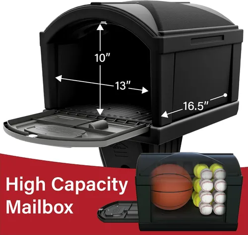 Miniatura 2 de Simplay3 USPS T4 - Cubierta para buzón y poste XL con construcción duradera de doble pared, diseño resistente a la intemperie, color negro