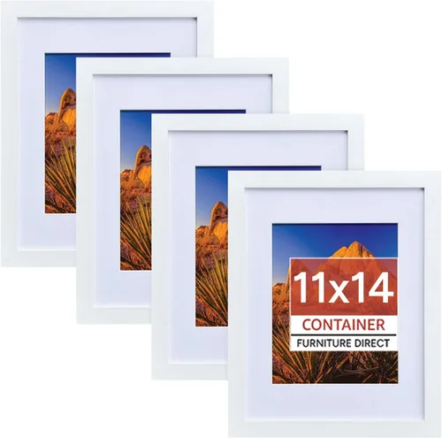 Miniatura 14 de Container Furniture Direct Marcos de fotos colgantes de 11 x 14 pulgadas para pared con plexiglás y doble colgador de montaje para formatos Negro