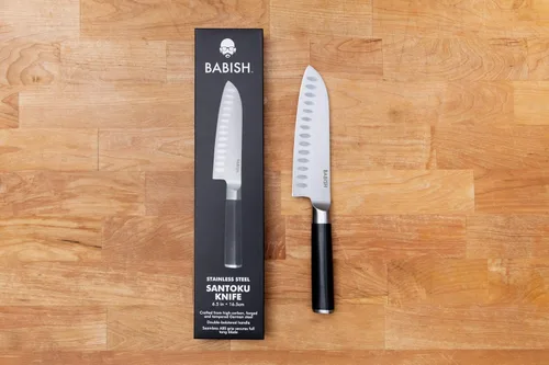 Miniatura 3 de Babish - Juego de cubertería con funda enrollable para cuchillos, alemán (3 piezas, acero inoxidable). Hoja inoxidable/mango ABS negro