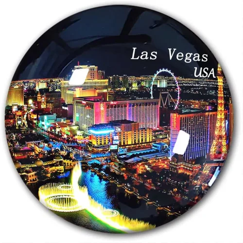 USA Las Vegas - Imán de nevera para nevera, etiquetas engomadas decorativas, recuerdo de viaje, cristal de 2.0 in x 2.0 in