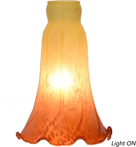 Miniatura 2 de Bieye LS11 Lampara de Soplado de Vidrio en Forma de Flor de Lirio (Amarillo Naranja, Diámetro Interior de Apertura 3,2 cm x Diámetro Exterior 3,8 cm)