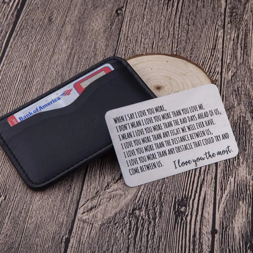 Miniatura 2 de Tarjeta de inserción de cartera, regalos para hombres, esposo, de esposa, novia, novio, regalos de cumpleaños, mini nota de amor, regalo de San
