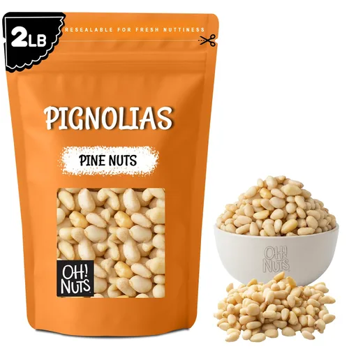 Miniatura 9 de Oh! Nuts Pinos nueces (Pignolias) Bolsa de 0.5 libras (8 onzas) de piñones frescos a granel para hornear, aperitivos, ensaladas y pesto Nueces