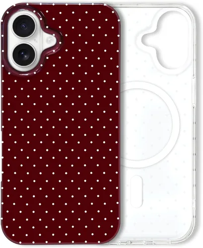 Miniatura 48 de Hython Funda para iPhone Air, diseño estético de lunares lindos, funda simple de 6.5 pulgadas, delgada, antiarañazos, parachoques de TPU suave, a