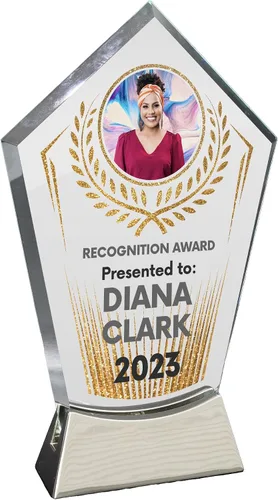 Miniatura 11 de Placa de vidrio personalizada de 8 1/2 pulgadas para premios y trofeos, premio personalizado para empleados del mes, regalos de jubilación
