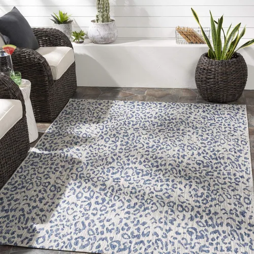Miniatura 7 de Livabliss Esperanza Leopard - Alfombra de pasillo para exteriores, 2 pies 7 pulgadas x 10 pies, negro/blanco