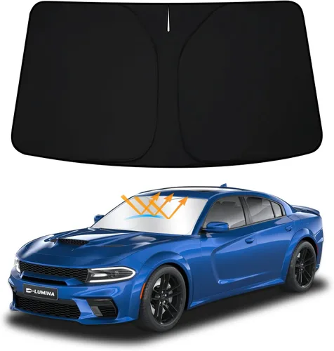 D-Lumina Parasol para parabrisas delantero para Dodge Charger 2011-2023, parasol plegable para ventana delantera, parasol para rayos UV y protección