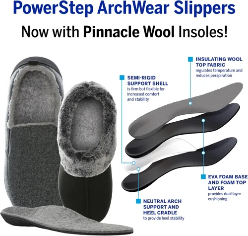 Miniatura 3 de Powerstep Men's 2022 Archwear, House Shoes, Orthotic Slippers with Arch Support