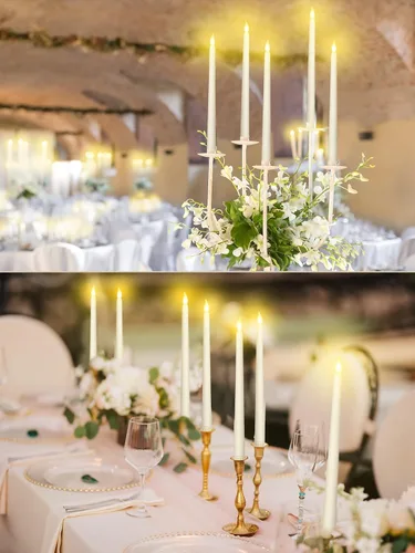 Miniatura 7 de Retisee 30 velas LED sin llama de 11 pulgadas, a granel, funciona con pilas, velas LED parpadeantes para decoración de San Valentín, cumpleaños