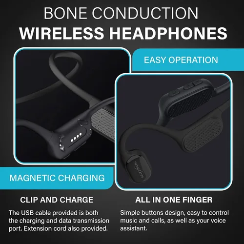 Miniatura 6 de Auriculares de natación con conducción ósea ELYXFUL, IP68 impermeables Bluetooth y reproductor MP3 de 64GB, auriculares de oreja abierta para nadar
