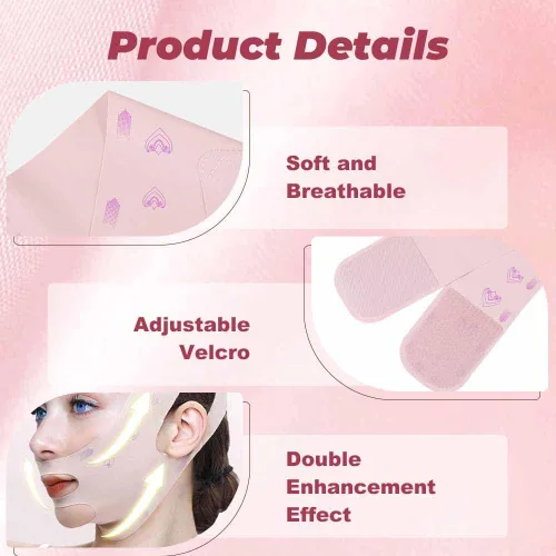 Miniatura 6 de Correa de elevación facial en V, correa de barbilla para dormir, reductor de barbilla doble para mujeres, eliminador de escultor de línea