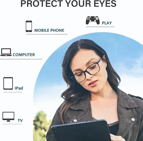 Miniatura 5 de Cyxus Gafas de bloqueo de luz azul para hombres y mujeres, cuadrados, TR90, marco antifatiga ocular, oficina, computadora, juegos, estudio 8208