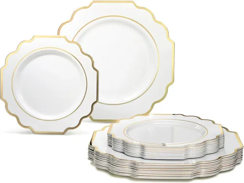 Miniatura 37 de OCCASIONS juego para 25 comensales (200 piezas), 80 comensales (640 piezas), 120 comensales (960 piezas), blanco imperial, 10.5 pulgadas, 7.5 A.