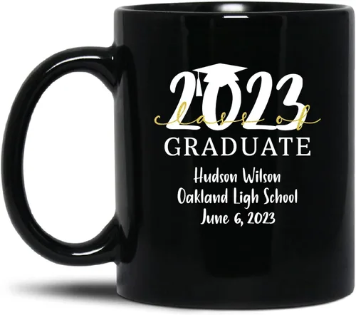 Taza de graduación personalizada 2023, taza de café de graduación personalizada, regalo de graduación para él, ella, hombres, mujeres, escuela con