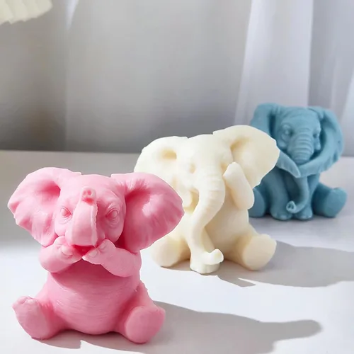 Miniatura 4 de Molde de fundición de resina animal elefante - Molde de silicona 3D para fabricación de velas y decoración del hogar Emr-Elephant-Cover-Mouth