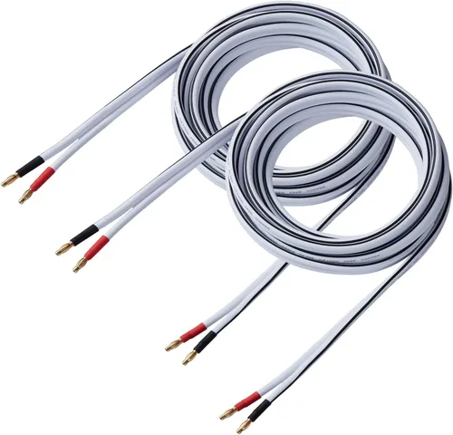 Cable de altavoz de alta fidelidad de alta fidelidad HD de alta calidad de 12 AWG (paquete de 2, 3 pies), cable de altavoz banana calibre 12 con