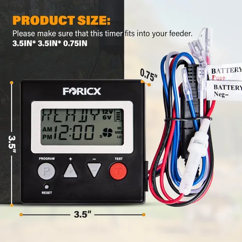 Miniatura 2 de Temporizador digital para comedero de ciervos, temporizador digital de 6 V/12 V para comedero de ciervos y comedero de cabras, temporizador