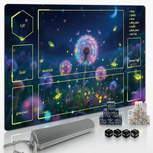 Miniatura 32 de Tapete MTG TCG -Incluye tubo de almacenamiento y 7 dados-¡Experimenta calidad de primer nivel y alfombrilla impermeable y antideslizante con bloqueo
