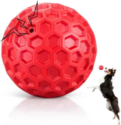 Miniatura 14 de DISSKNIC Pelotas chirriantes indestructibles para perros, juguetes interactivos para perros masticadores agresivos, razas grandes para aliviar