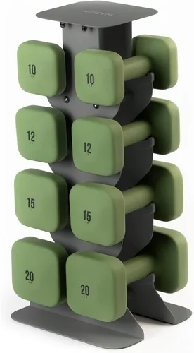 Miniatura 45 de WeGym SafeGrip Square Dumbbells with Anti Slip Handles, Aesthetic Free Weights for Home Workouts, Stable Design Prevents Rolling during Floor
