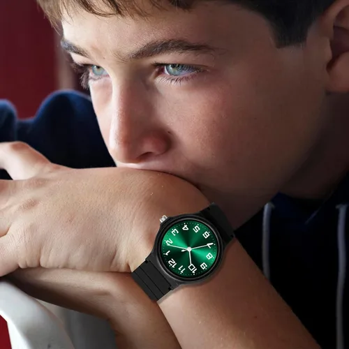 Miniatura 6 de Reloj analógico para niños y niñas, resistente al agua hasta 30M, reloj deportivo para niños, fácil de leer, con esfera fina, correa suave