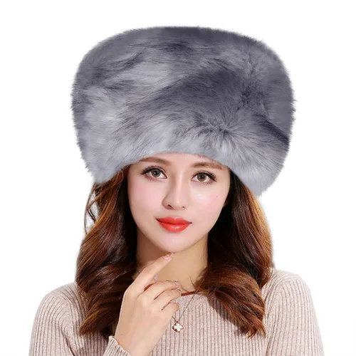 Miniatura 5 de Sombrero ruso de piel sintética esponjosa para hombres, mujeres y ancianos, cosaco clásico de invierno, grueso, resistente al viento, para camping