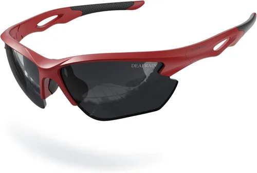 Miniatura 13 de DEAFRAIN Gafas de sol deportivas polarizadas para hombres y mujeres, ciclismo, correr, pesca, TR90, marco irrompible, protección UV Blanco