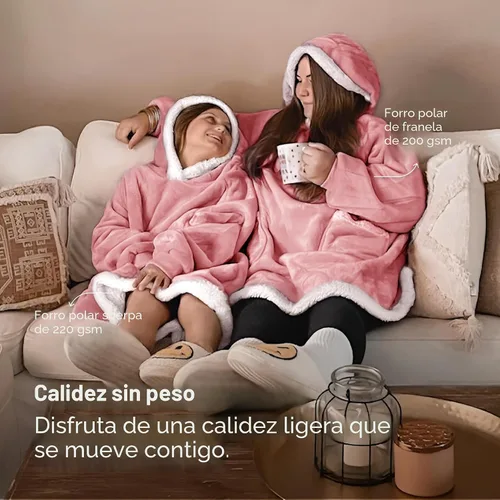 Miniatura 2 de Bedsure Manta con Capucha, Manta Portátil con Capucha como Regalos para Mamá, Regalos de Cumpleaños para Mujeres, Niños y Adolescentes, Sudadera